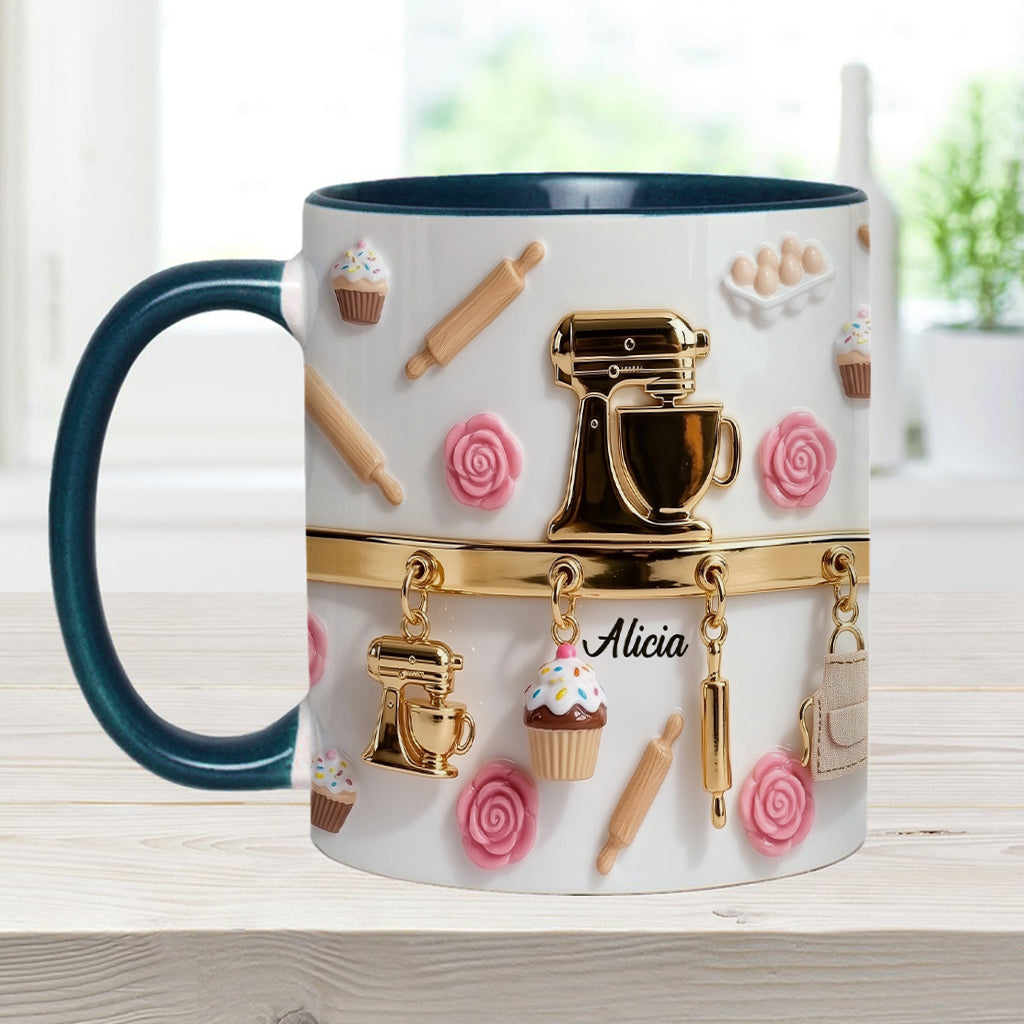 Perfect Gift For Baking Lovers - Personalized Baking Accent Mug & Coaster