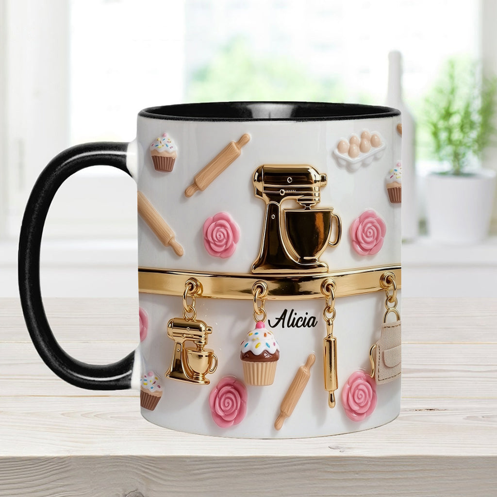 Perfect Gift For Baking Lovers - Personalized Baking Accent Mug & Coaster