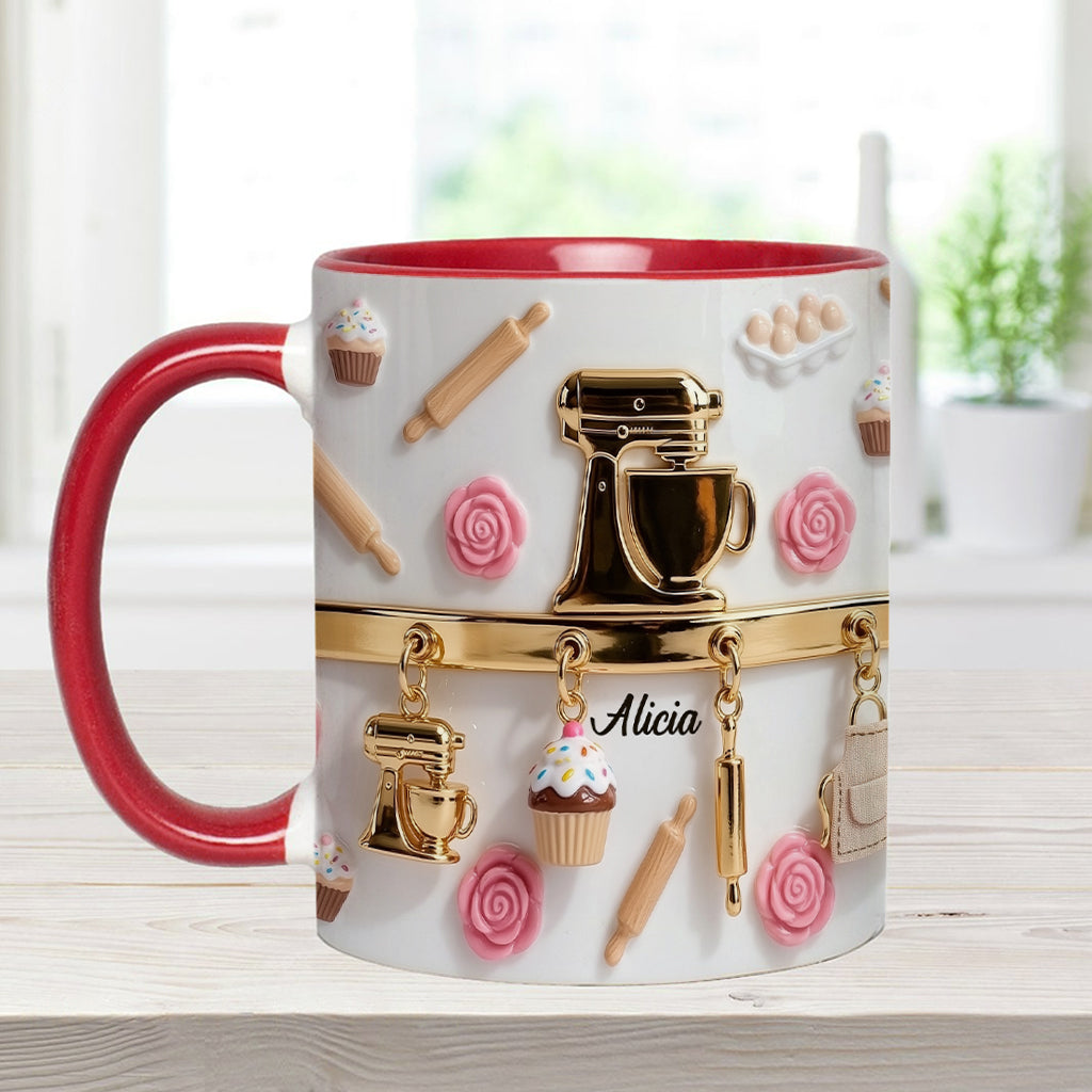 Perfect Gift For Baking Lovers - Personalized Baking Accent Mug & Coaster