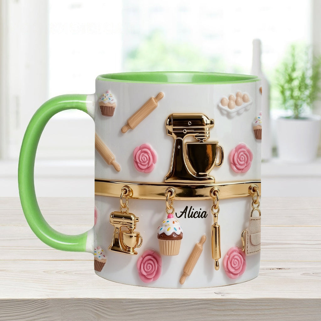 Perfect Gift For Baking Lovers - Personalized Baking Accent Mug & Coaster