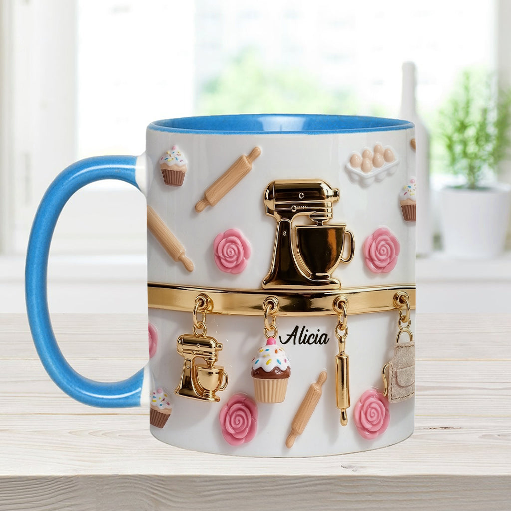 Perfect Gift For Baking Lovers - Personalized Baking Accent Mug & Coaster