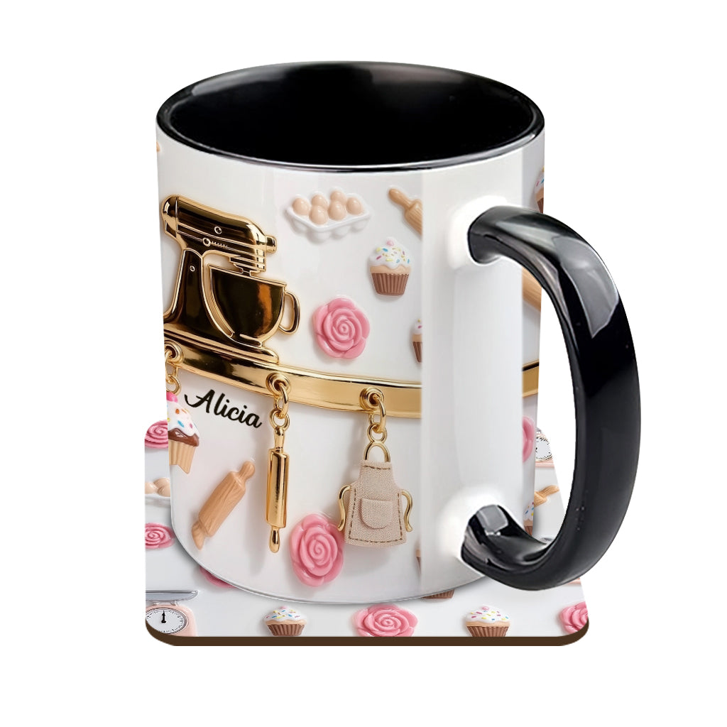 Perfect Gift For Baking Lovers - Personalized Baking Accent Mug & Coaster