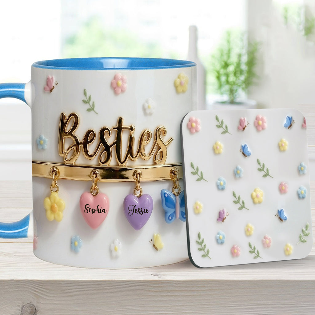 I Wish We Lived Closer Perfect Gift For Besties - Personalized Bestie Accent Mug & Coaster