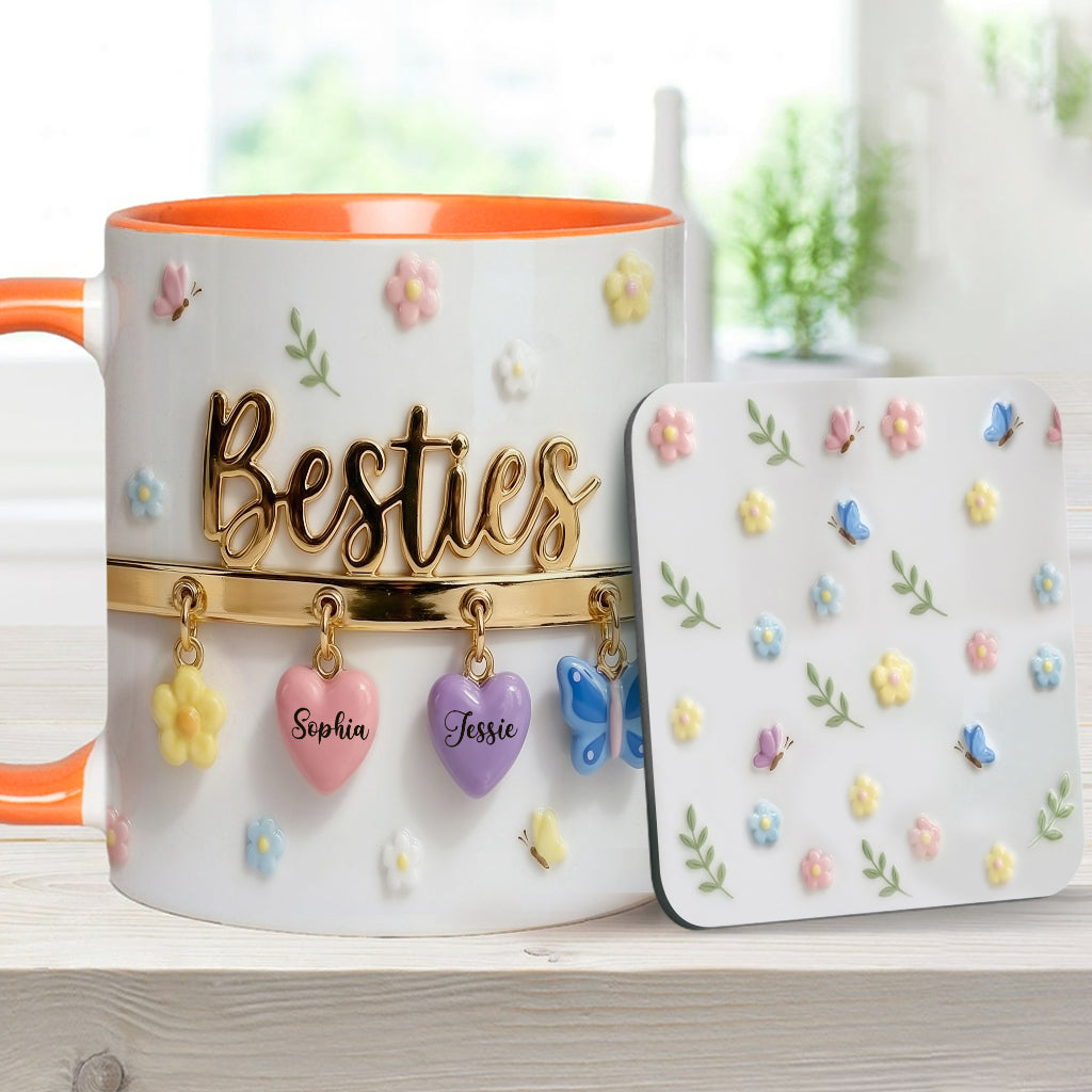 I Wish We Lived Closer Perfect Gift For Besties - Personalized Bestie Accent Mug & Coaster