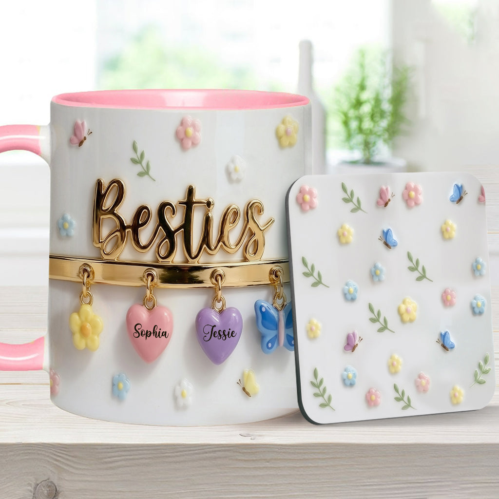 I Wish We Lived Closer Perfect Gift For Besties - Personalized Bestie Accent Mug & Coaster
