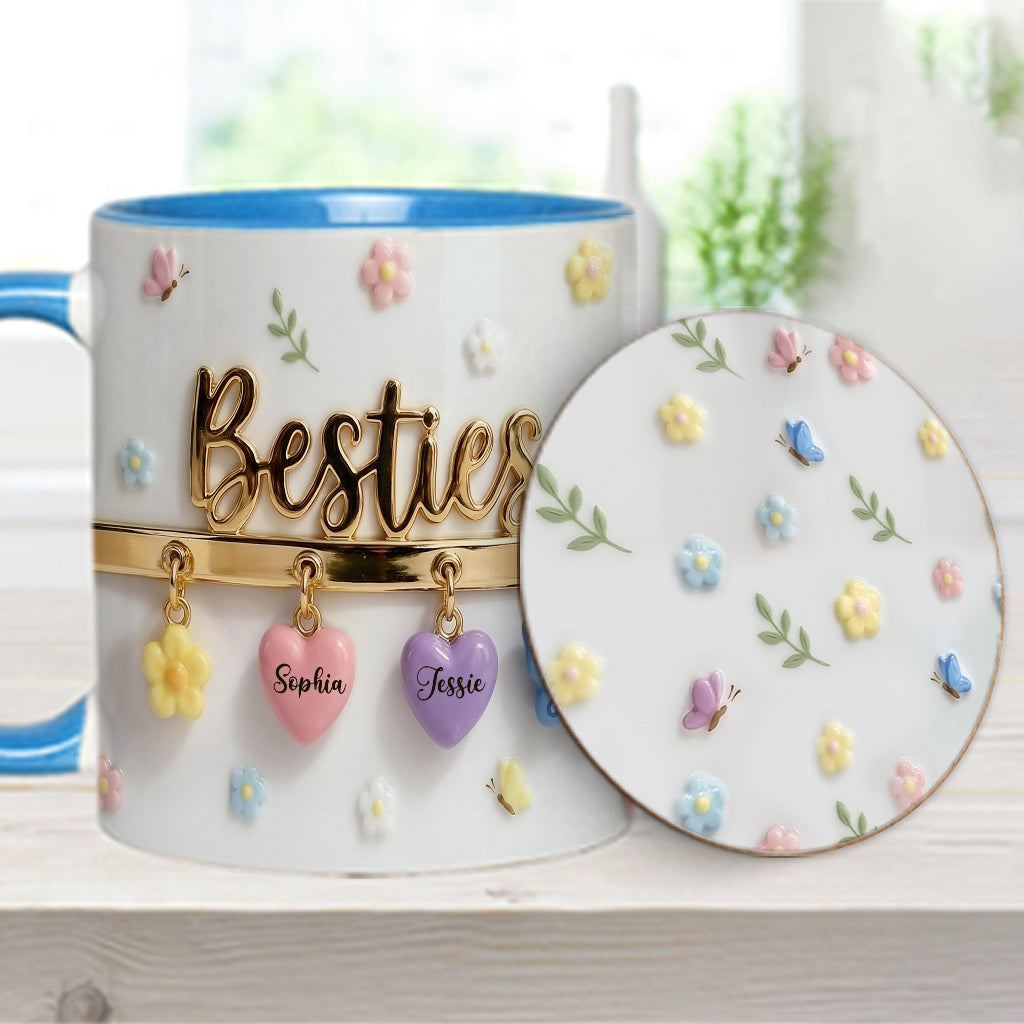 I Wish We Lived Closer Perfect Gift For Besties - Personalized Bestie Accent Mug & Coaster