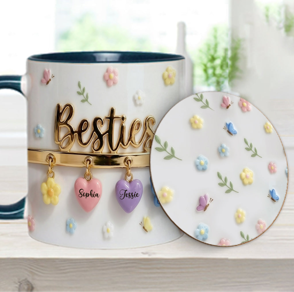 I Wish We Lived Closer Perfect Gift For Besties - Personalized Bestie Accent Mug & Coaster