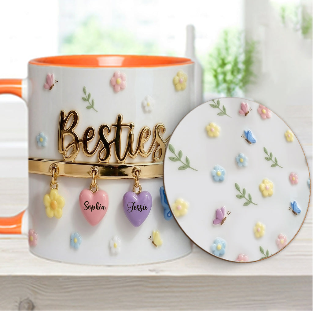 I Wish We Lived Closer Perfect Gift For Besties - Personalized Bestie Accent Mug & Coaster