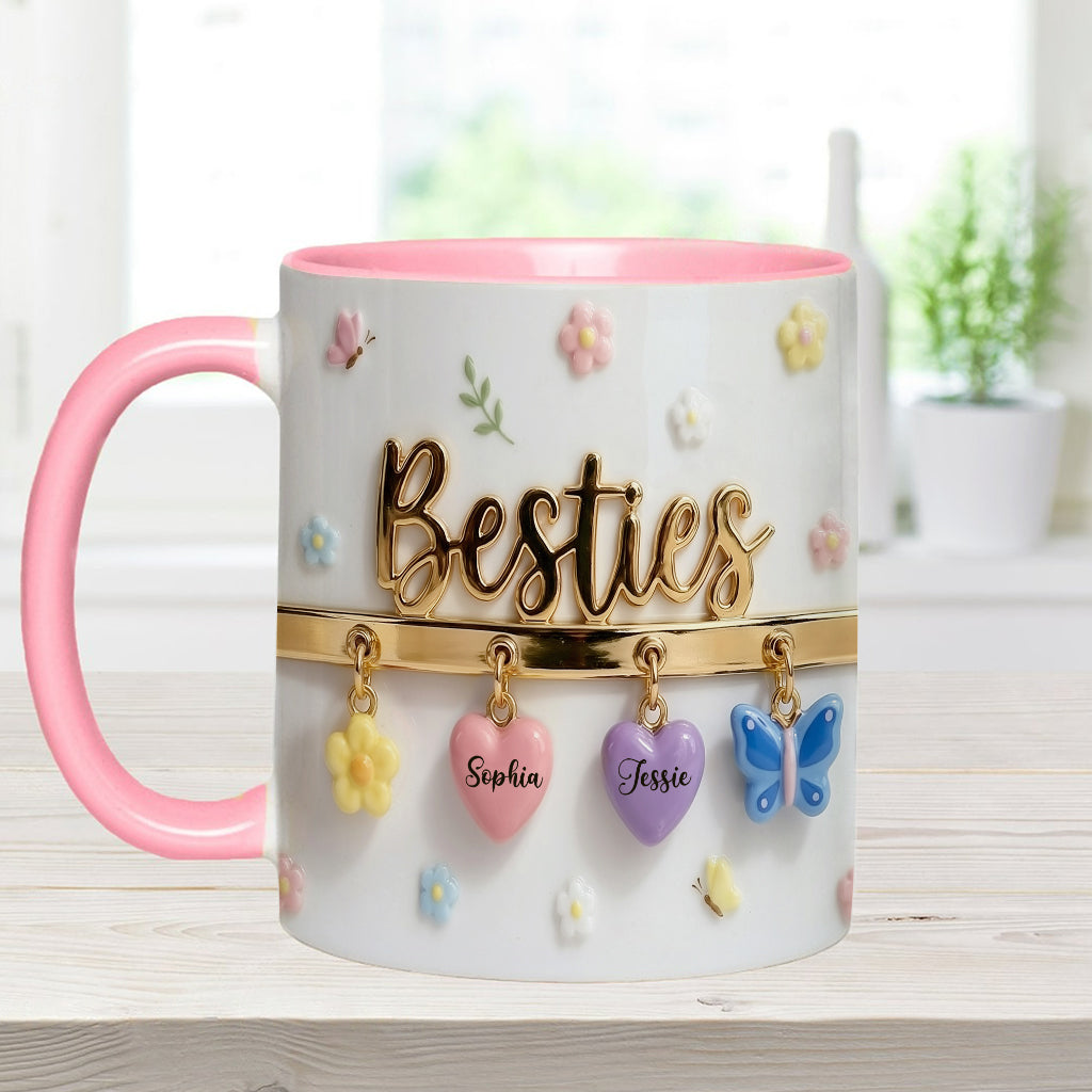 I Wish We Lived Closer Perfect Gift For Besties - Personalized Bestie Accent Mug & Coaster
