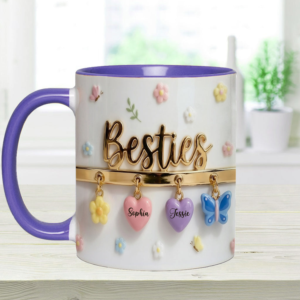 I Wish We Lived Closer Perfect Gift For Besties - Personalized Bestie Accent Mug & Coaster