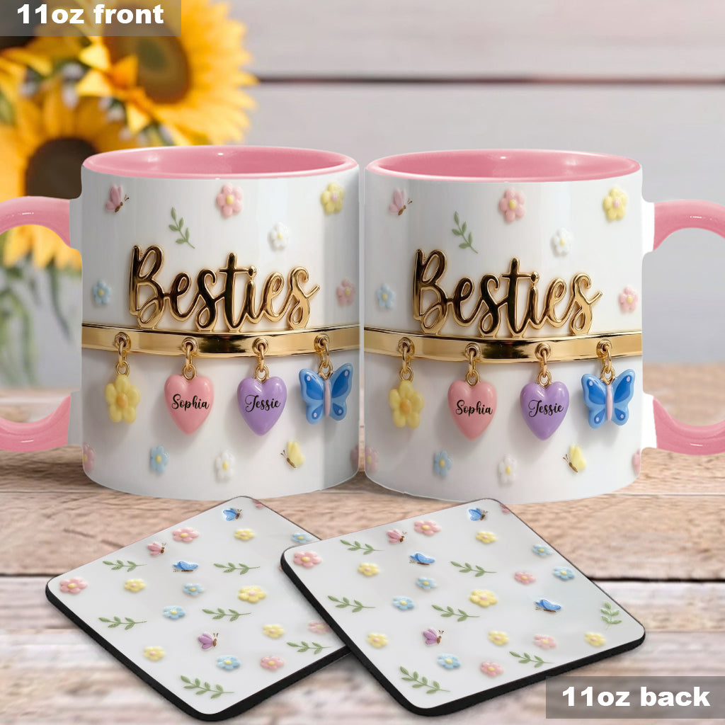 I Wish We Lived Closer Perfect Gift For Besties - Personalized Bestie Accent Mug & Coaster