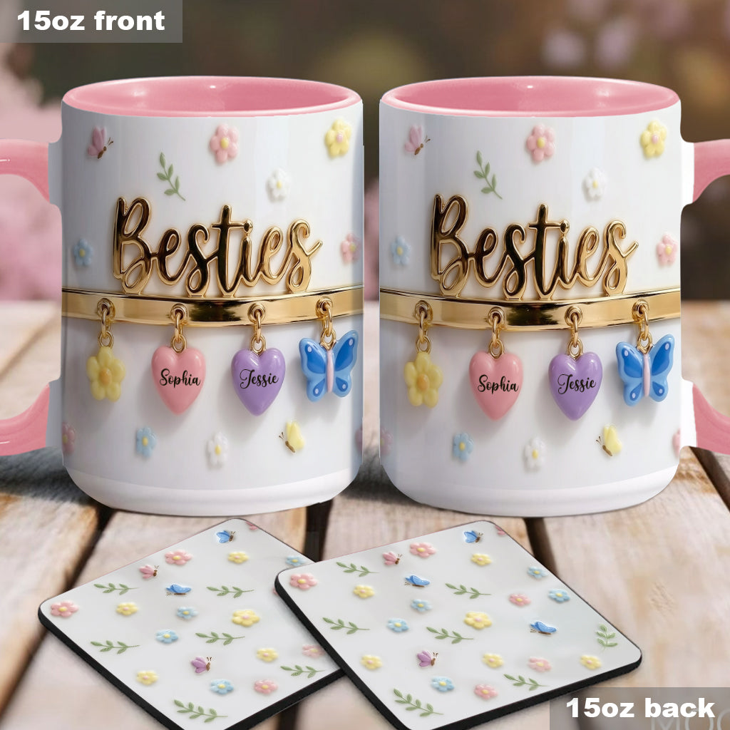 I Wish We Lived Closer Perfect Gift For Besties - Personalized Bestie Accent Mug & Coaster