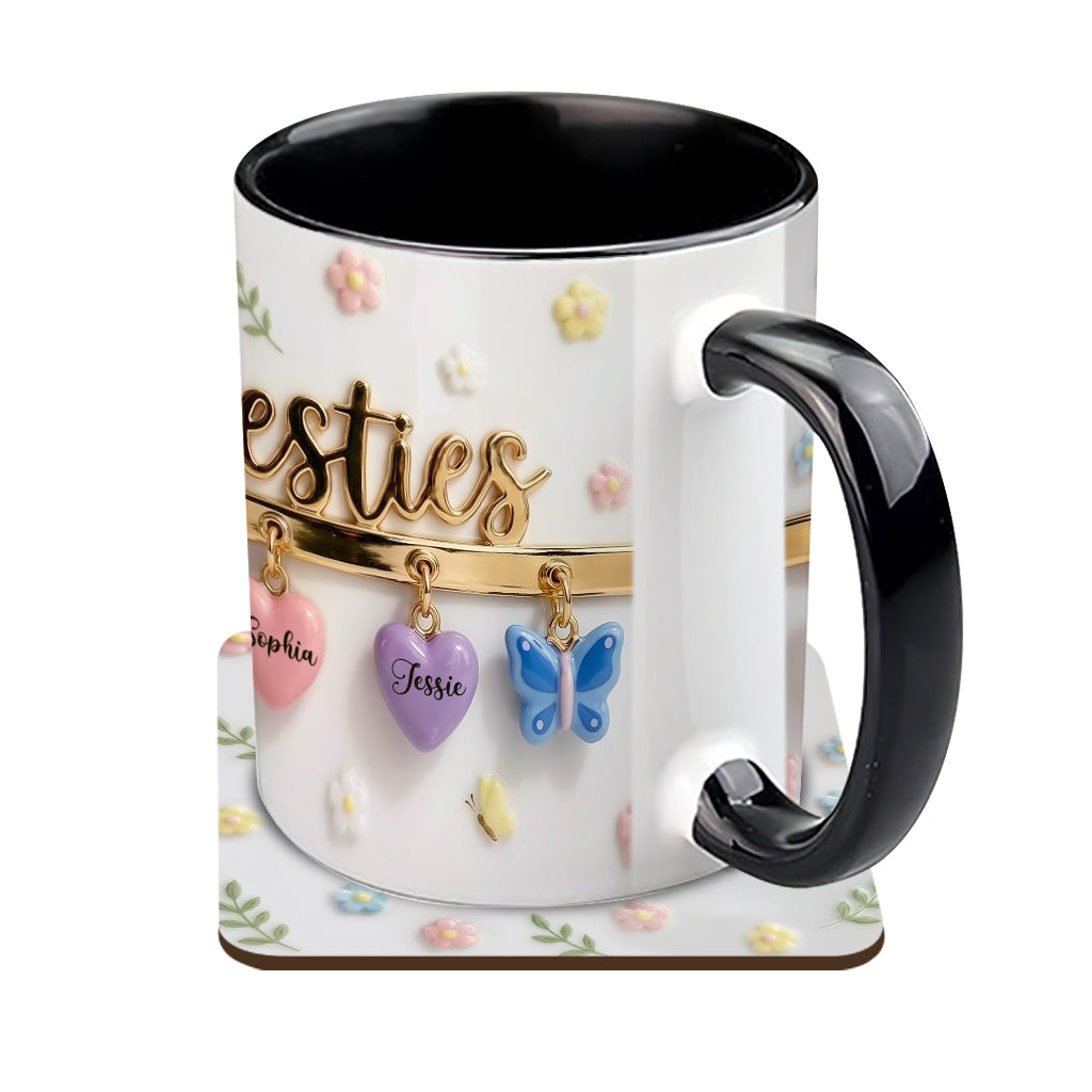 I Wish We Lived Closer Perfect Gift For Besties - Personalized Bestie Accent Mug & Coaster