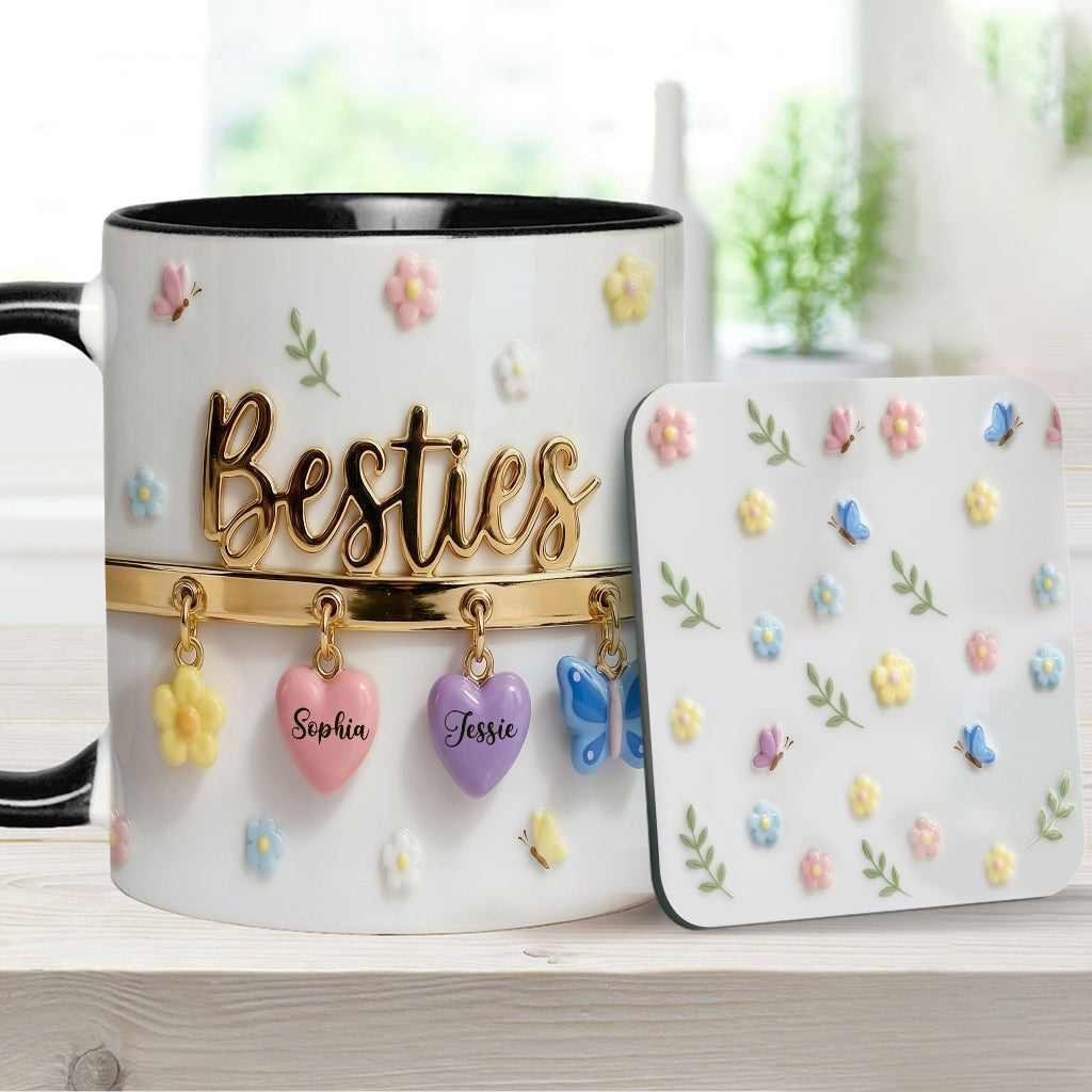 I Wish We Lived Closer Perfect Gift For Besties - Personalized Bestie Accent Mug & Coaster