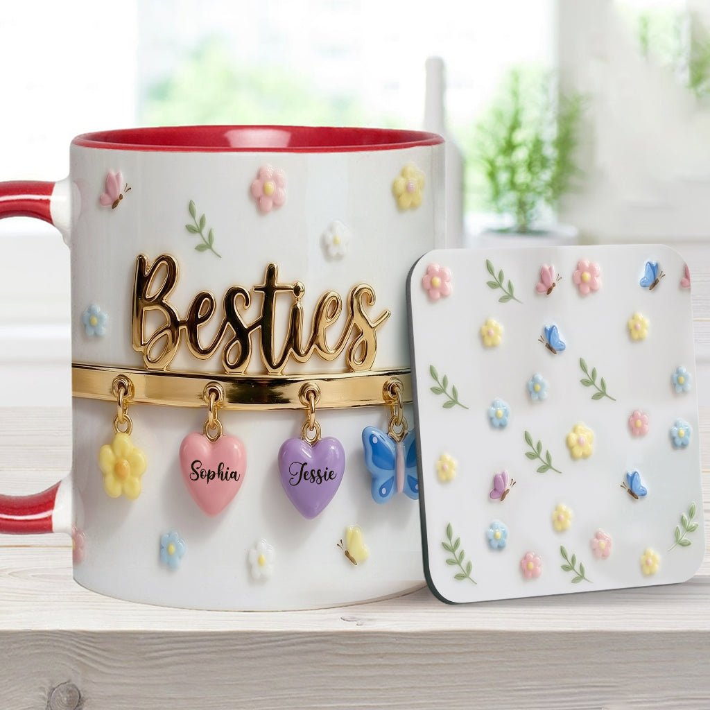 I Wish We Lived Closer Perfect Gift For Besties - Personalized Bestie Accent Mug & Coaster