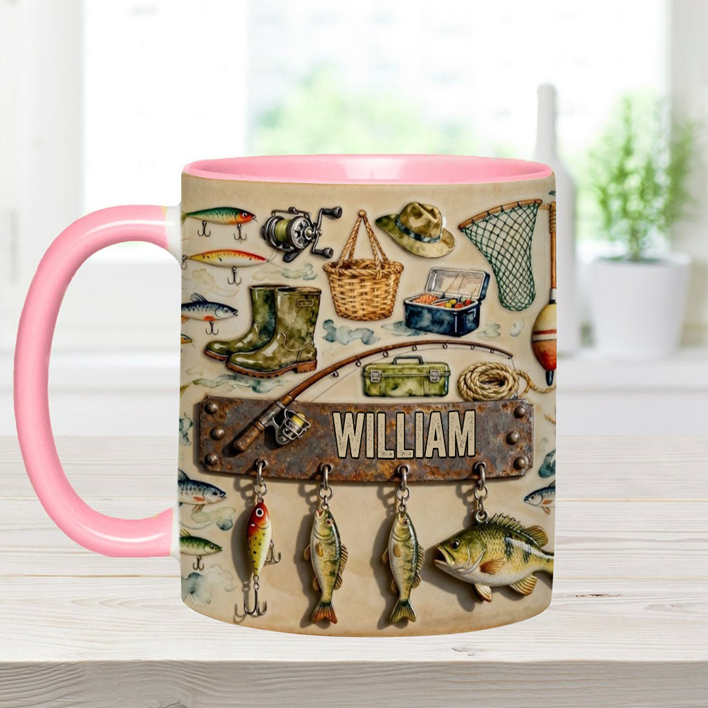 Perfect Gift For Fishing Lovers - Personalized Fishing Accent Mug & Coaster