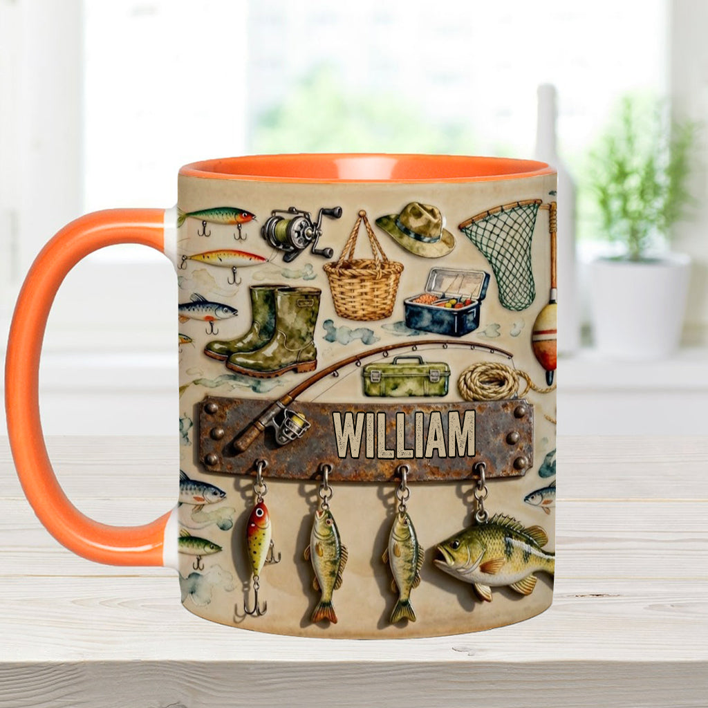 Perfect Gift For Fishing Lovers - Personalized Fishing Accent Mug & Coaster