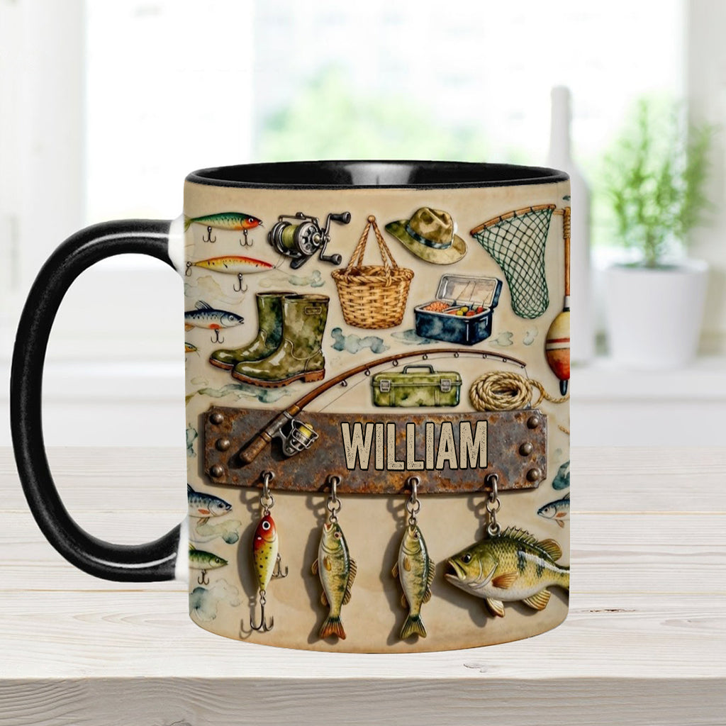 Perfect Gift For Fishing Lovers - Personalized Fishing Accent Mug & Coaster