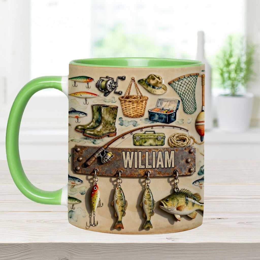 Perfect Gift For Fishing Lovers - Personalized Fishing Accent Mug & Coaster