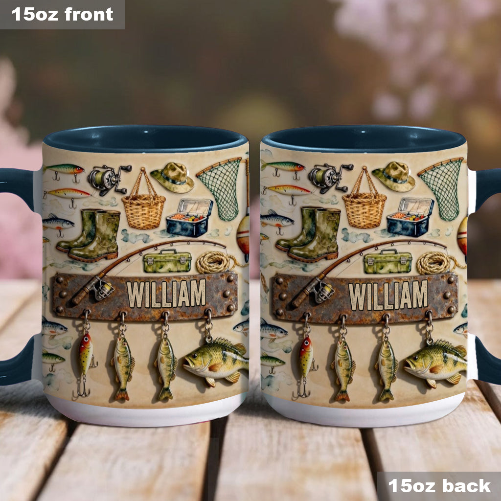 Perfect Gift For Fishing Lovers - Personalized Fishing Accent Mug & Coaster