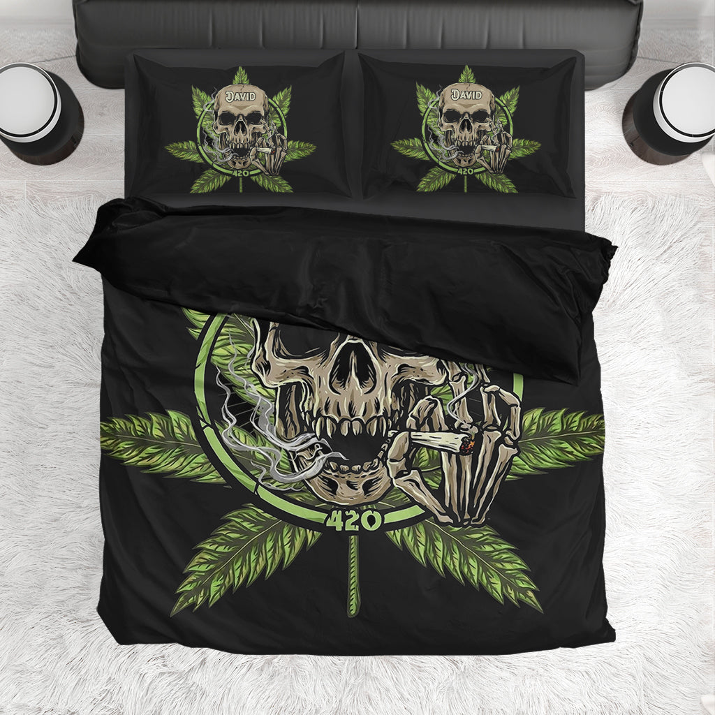 Art Skull Bedding Set - Personalized Weed Bedding Set