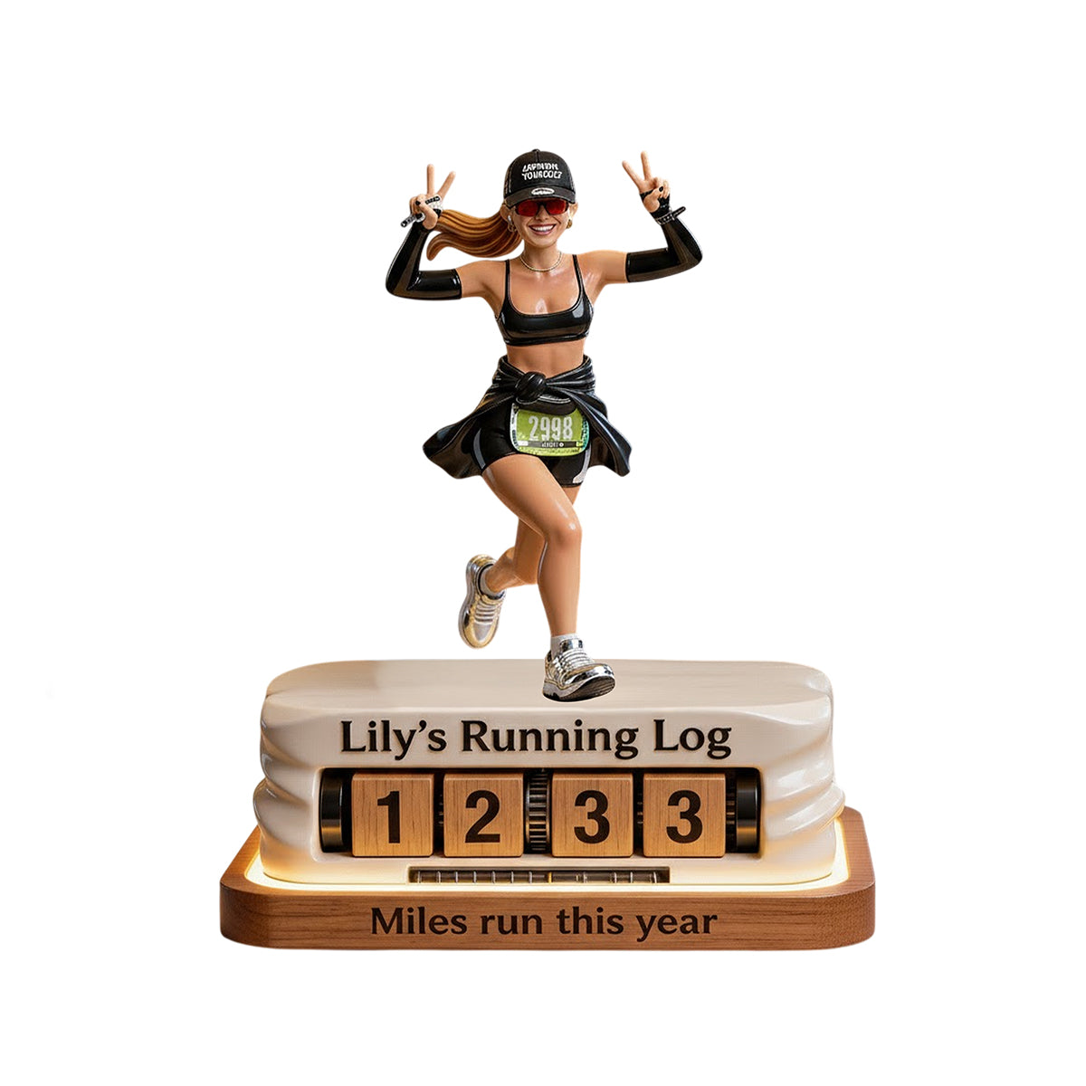 Meilen in diesem Jahr – Personalisierte, austauschbare Laufplakette