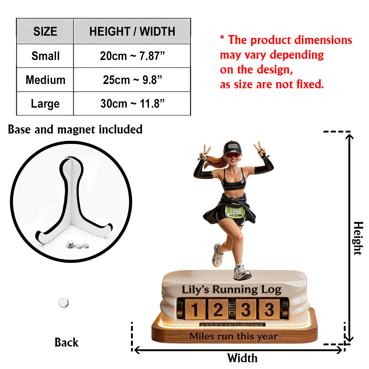 Meilen in diesem Jahr – Personalisierte, austauschbare Laufplakette