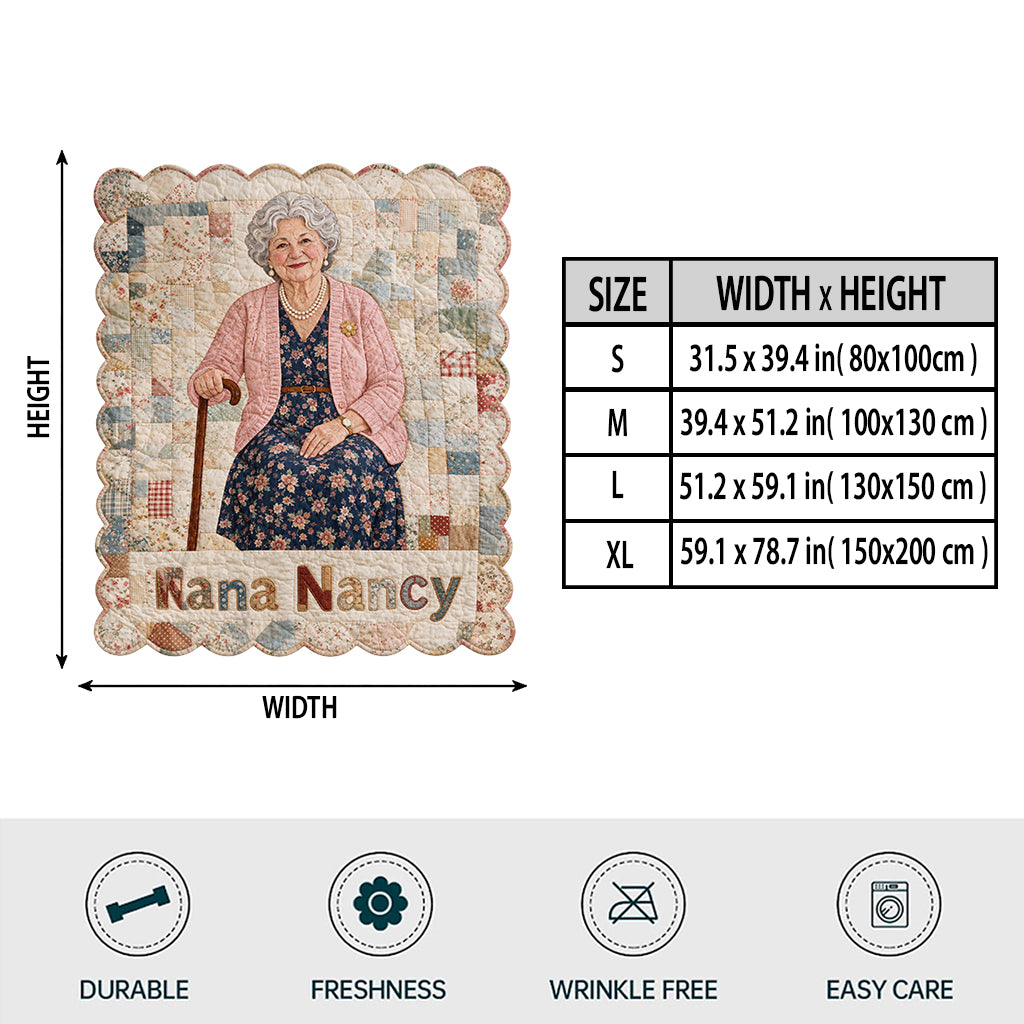 Wrapped in Your Love - Personalized Grandma Shaped Fleece Blanket