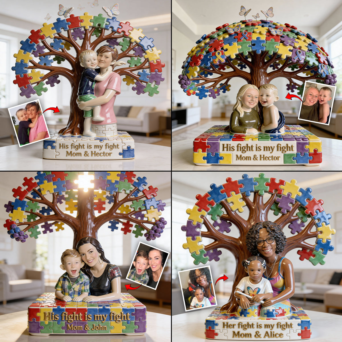 Maman d'enfant autiste - Plaque acrylique personnalisée pour la sensibilisation à l'autisme.