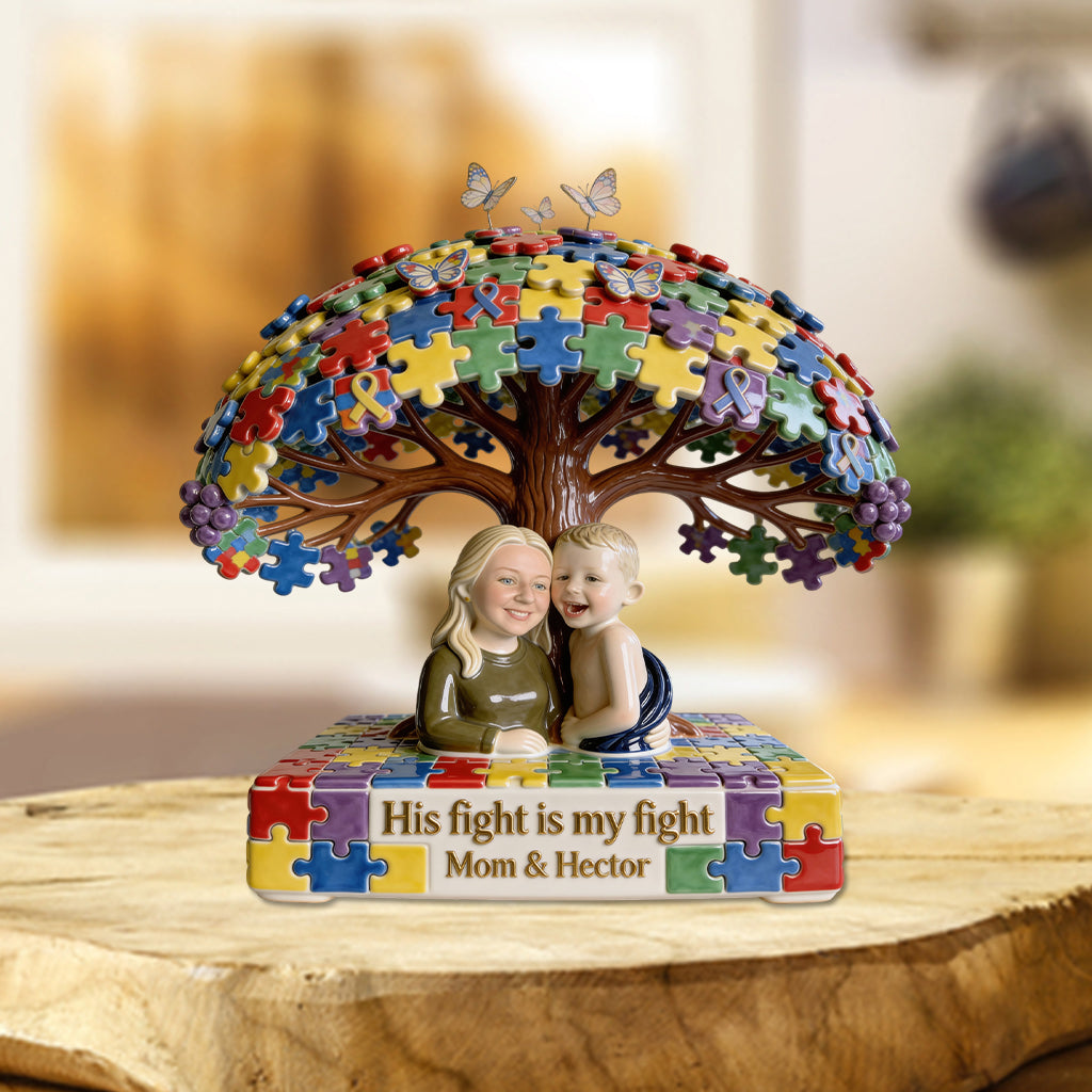 Maman d'enfant autiste - Plaque acrylique personnalisée pour la sensibilisation à l'autisme.