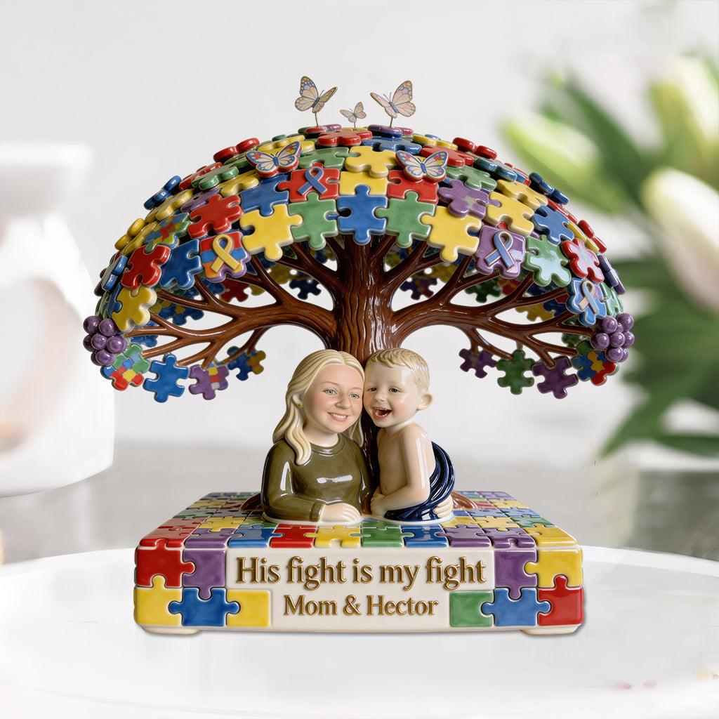 Maman d'enfant autiste - Plaque acrylique personnalisée pour la sensibilisation à l'autisme.