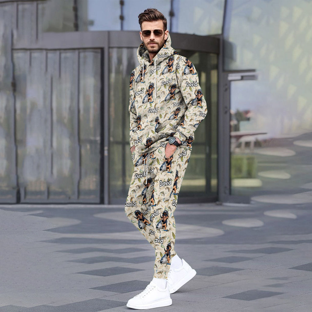 Witziges Geschenk für Angelfreunde – personalisierter Angel-Hoodie und Jogginghose