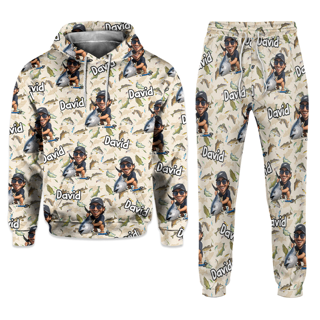 Witziges Geschenk für Angelfreunde – personalisierter Angel-Hoodie und Jogginghose