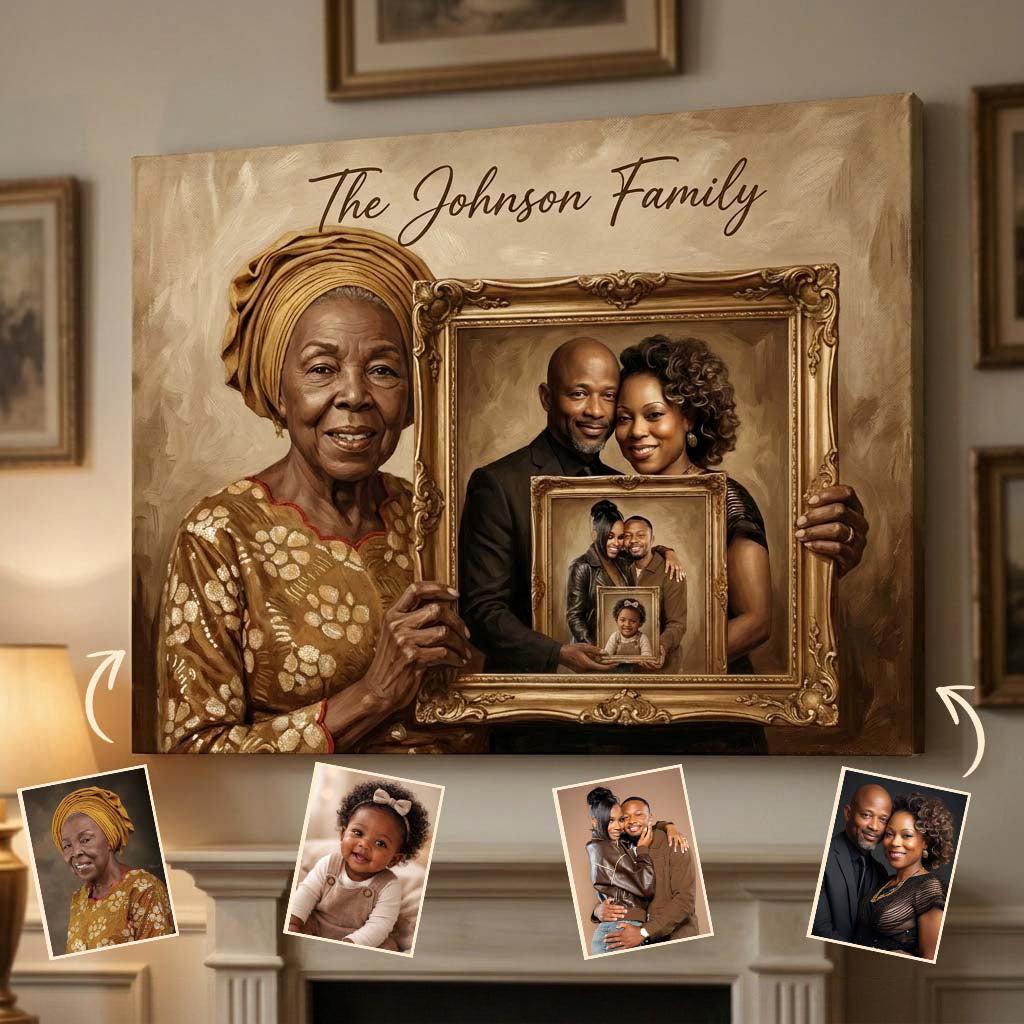 Familiengenerationen - Personalisierte Familienleinwand und Poster