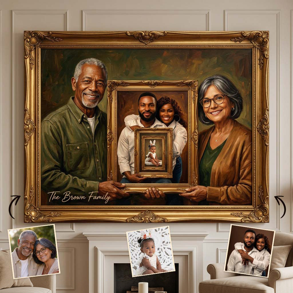 Familiengenerationen - Personalisierte Familienleinwand und Poster