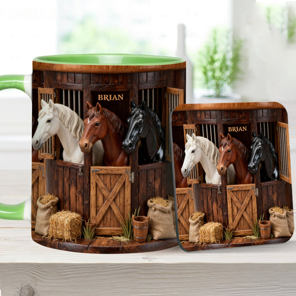 Stable - Personalized Horse Accent Mug & Coaster