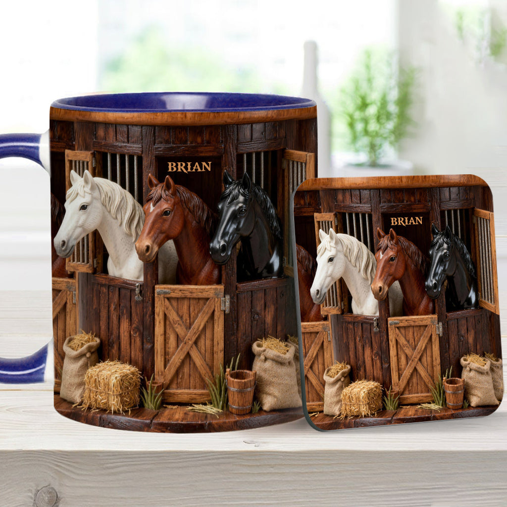 Stable - Personalized Horse Accent Mug & Coaster