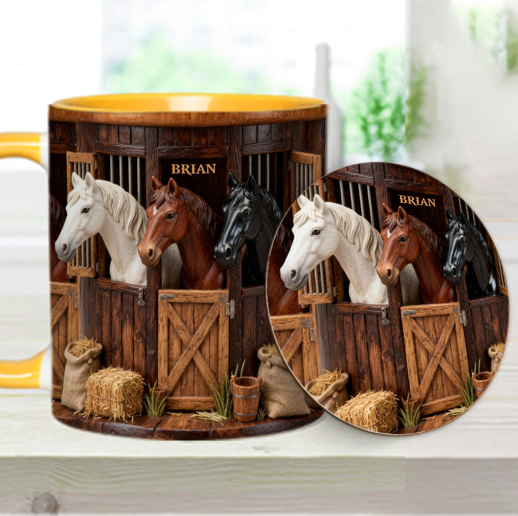 Stable - Personalized Horse Accent Mug & Coaster