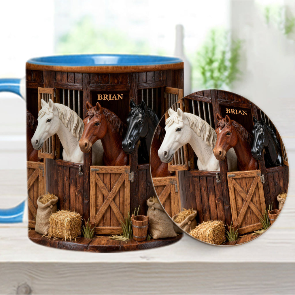 Stable - Personalized Horse Accent Mug & Coaster