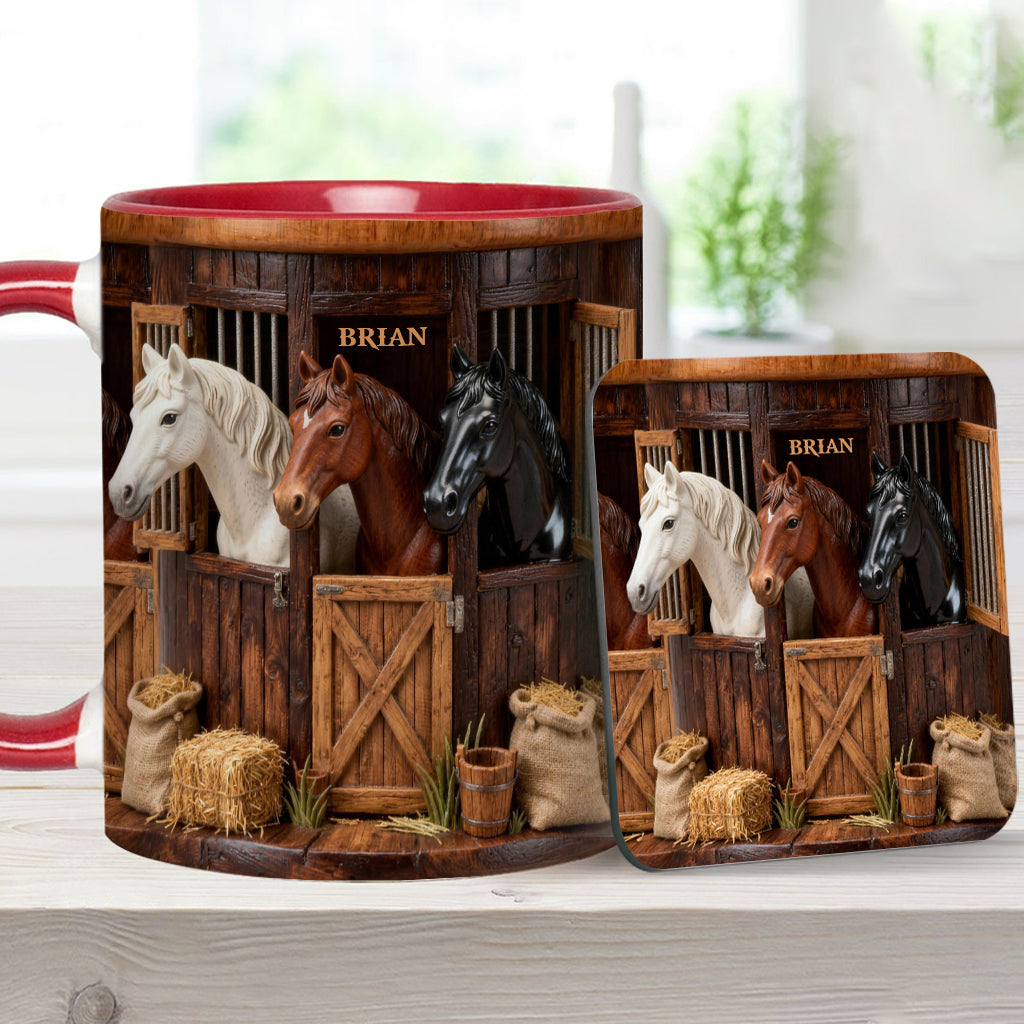 Stable - Personalized Horse Accent Mug & Coaster