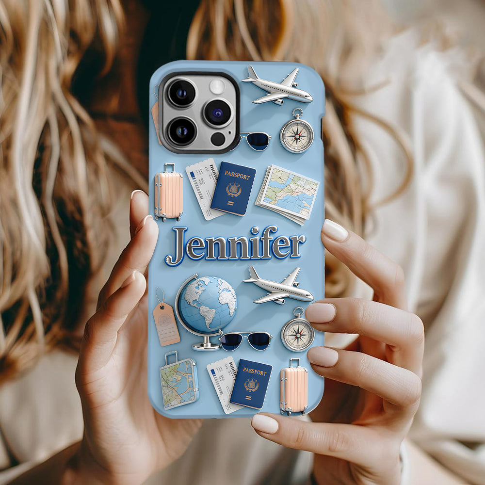 Just A Girl Who Loves Travelings - Personalized Travelling Full Print Phone Case