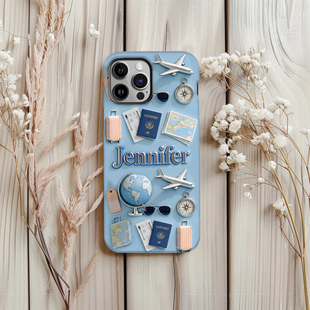 Just A Girl Who Loves Travelings - Personalized Travelling Full Print Phone Case