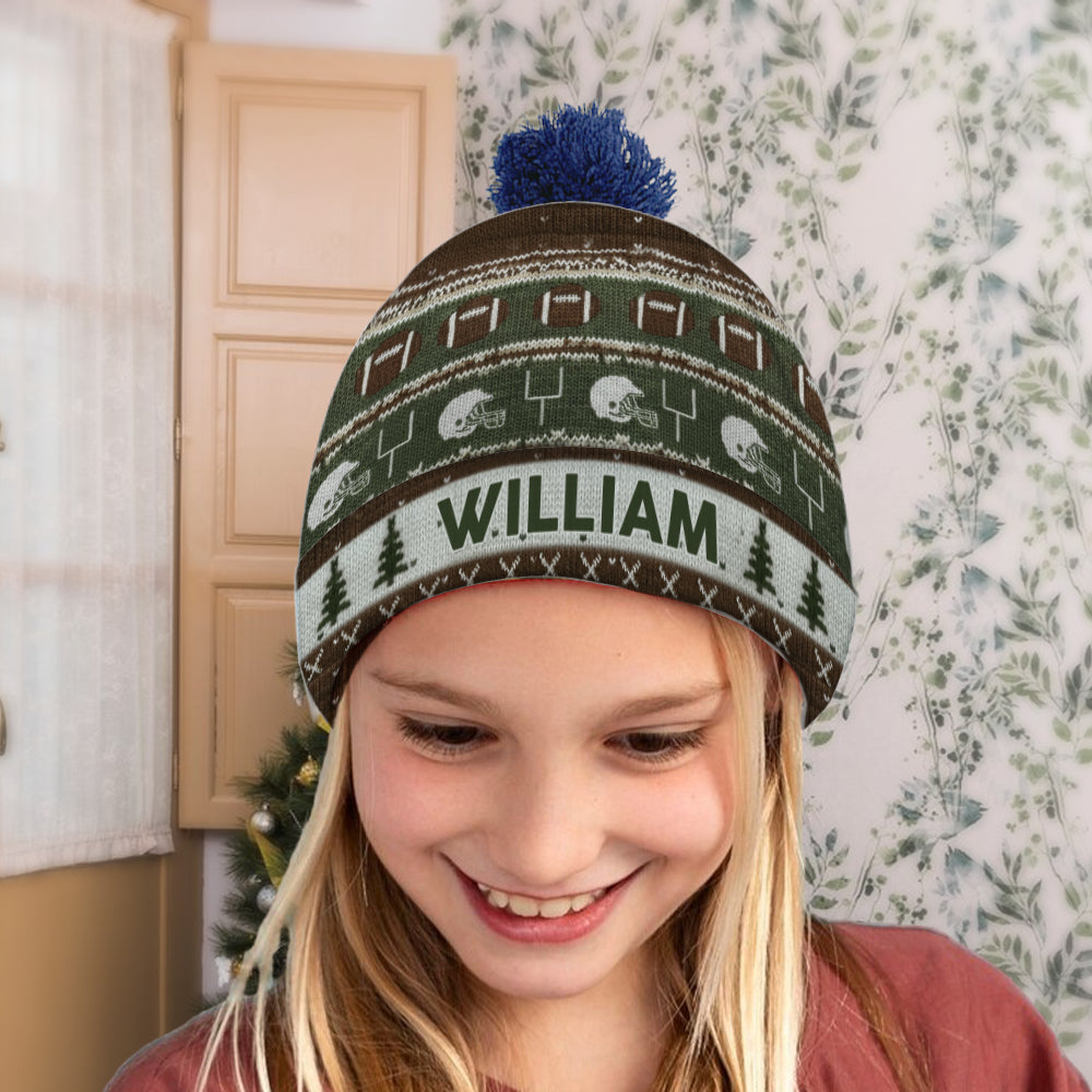 Touchdown Style Winter - Personalized Football Beanie Hat