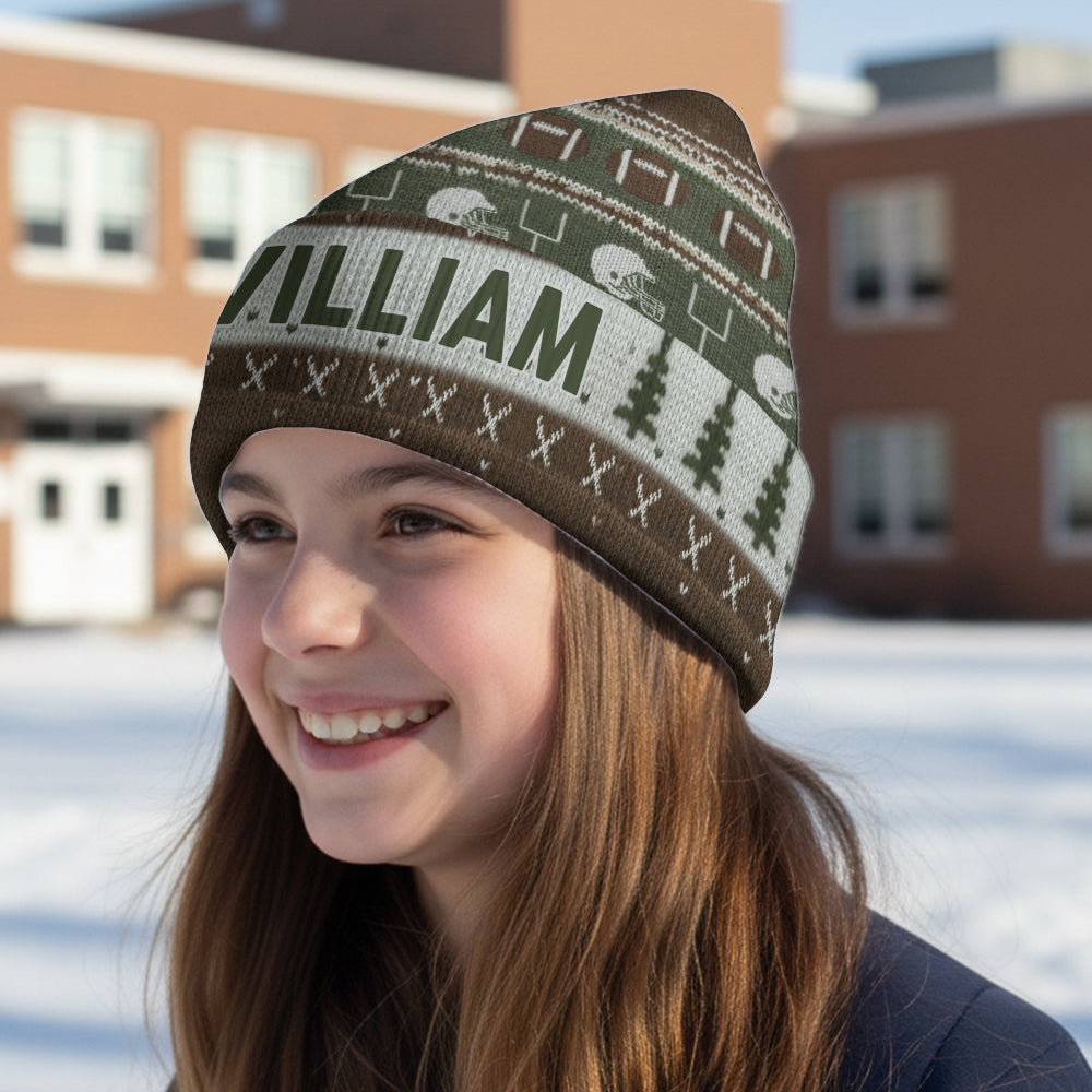 Touchdown Style Winter - Personalized Football Beanie Hat