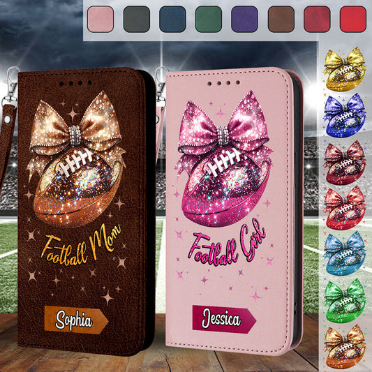 Glitzernder Fußball – Personalisierte Fußball-Handyhülle mit Tragegurt