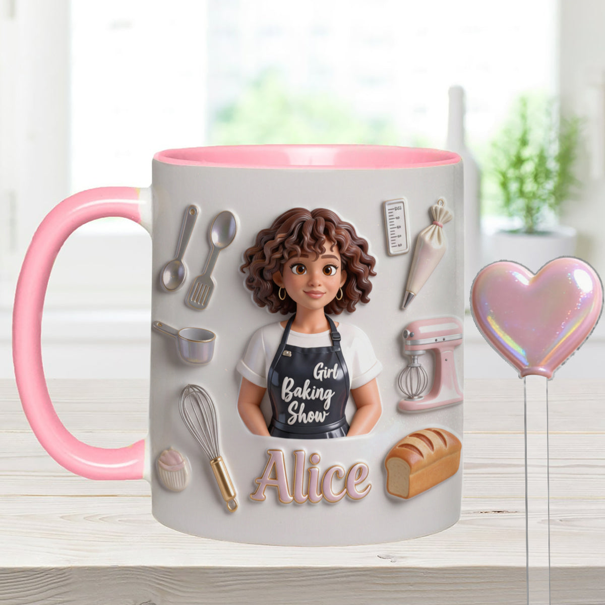 Love Baking - Personalized Baking Set Accent Mug with Acrylic Stirrers