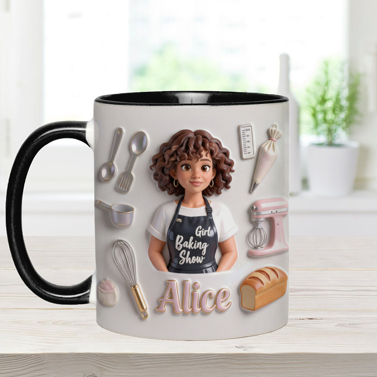 Love Baking - Personalized Baking Set Accent Mug with Acrylic Stirrers