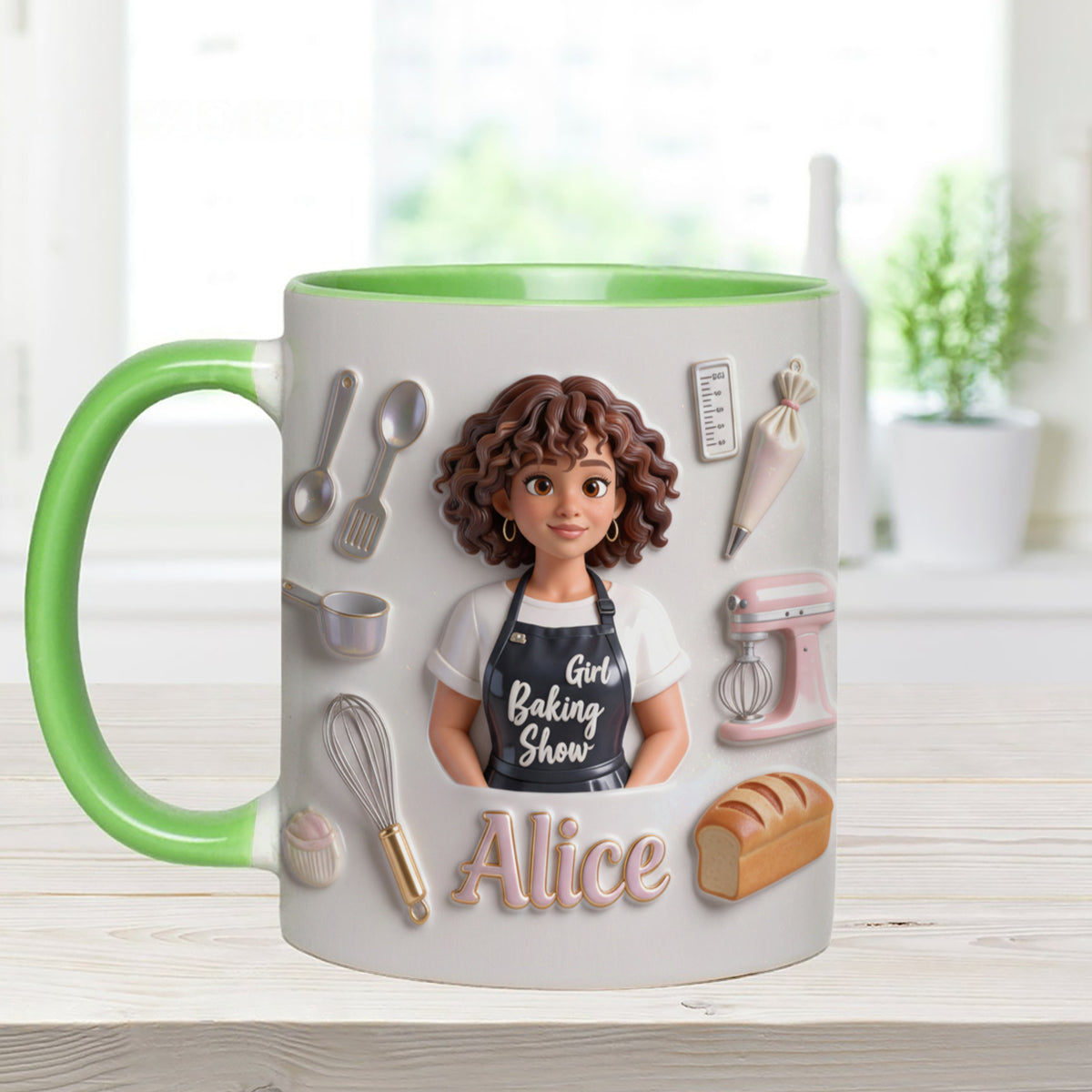 Love Baking - Personalized Baking Set Accent Mug with Acrylic Stirrers