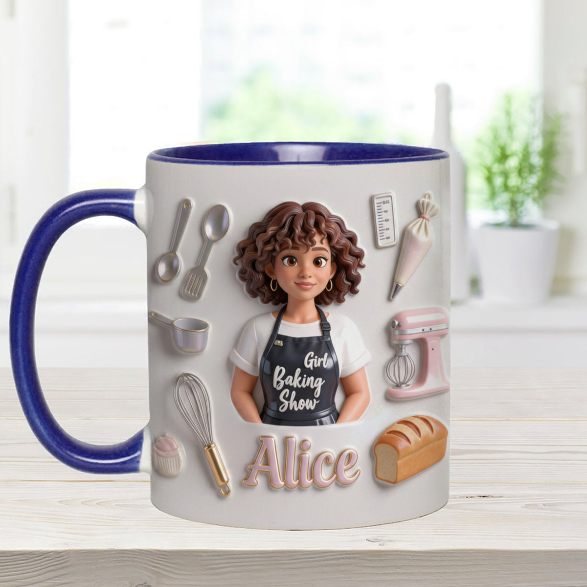 Love Baking - Personalized Baking Set Accent Mug with Acrylic Stirrers