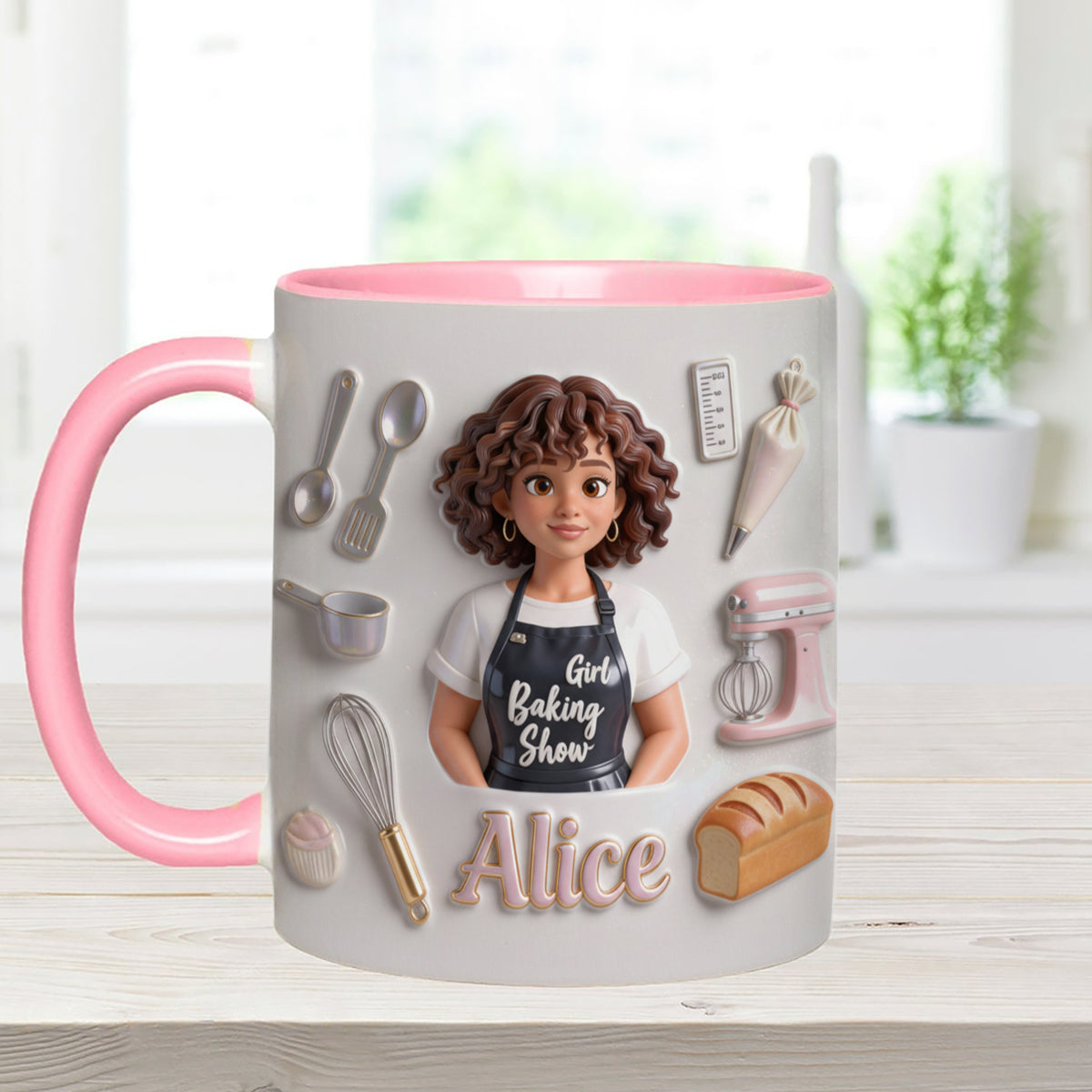 Love Baking - Personalized Baking Set Accent Mug with Acrylic Stirrers